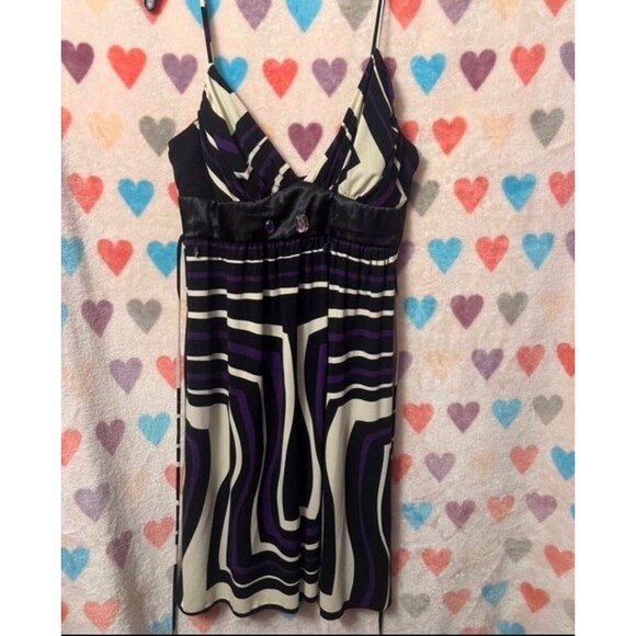 Vintage My Michelle 90s Stripe Graphic Cami Dress large - Picture 1 of 4
